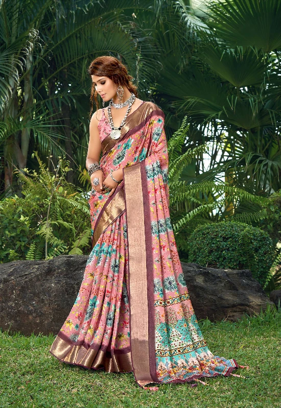 Designer Party Wear Heavy Tussar Ghicha Silk Saree (181466)