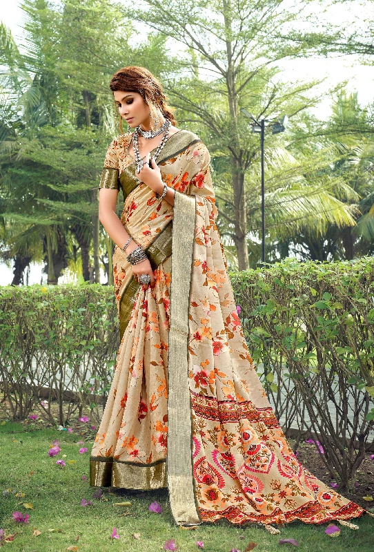 Designer Party Wear Heavy Tussar Ghicha Silk Saree (181467)
