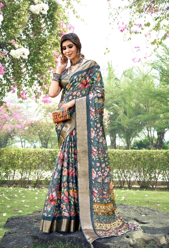 Designer Party Wear Heavy Tussar Ghicha Silk Saree (181468)