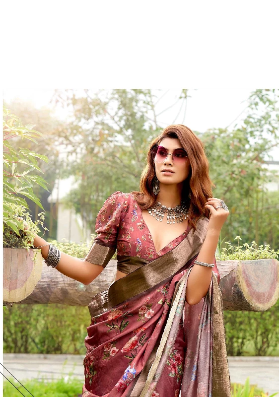 Designer Party Wear Heavy Tussar Ghicha Silk Saree (181445) - Image 2