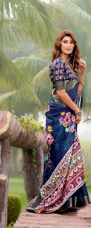 Designer Party Wear Heavy Tussar Ghicha Silk Saree (181447) - Image 2