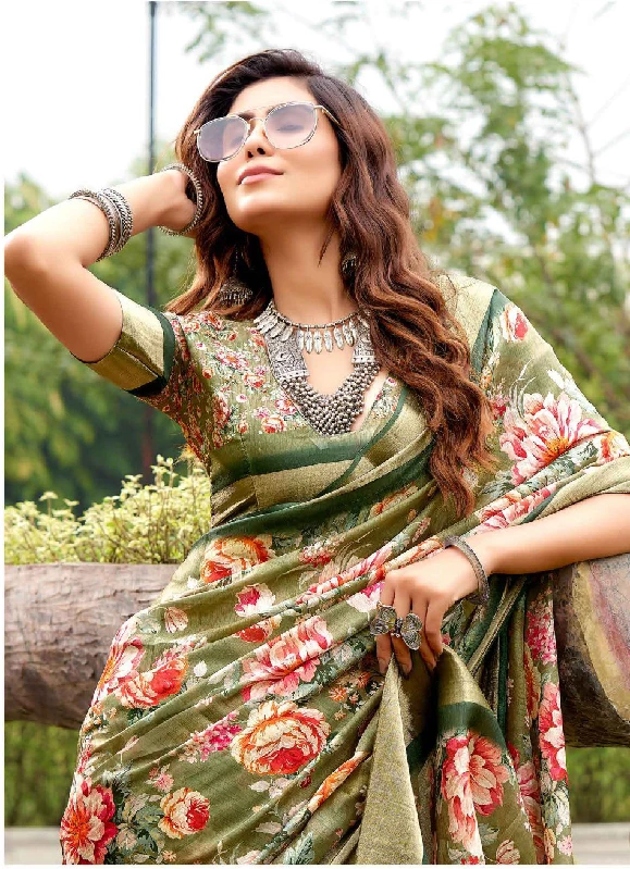 Designer Party Wear Heavy Tussar Ghicha Silk Saree (181448) - Image 2