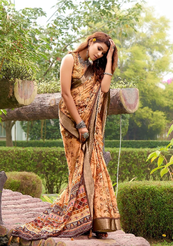 Designer Party Wear Heavy Tussar Ghicha Silk Saree (181449) - Image 2