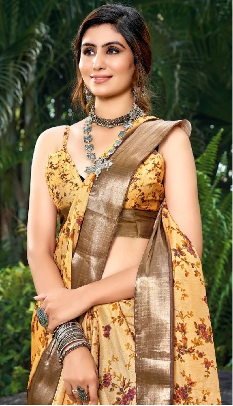 Designer Party Wear Heavy Tussar Ghicha Silk Saree (181459) - Image 2