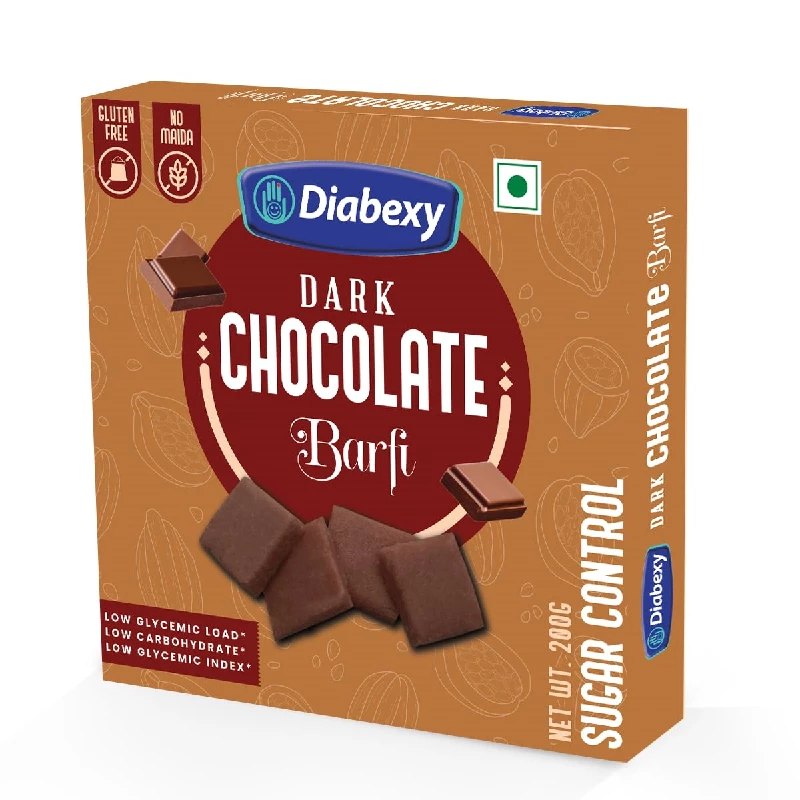 Diabexy Desi Ghee Dark Chocolate Barfi Diabexy Desi Ghee Dark Chocolate Barfi-Pack Size-200 g