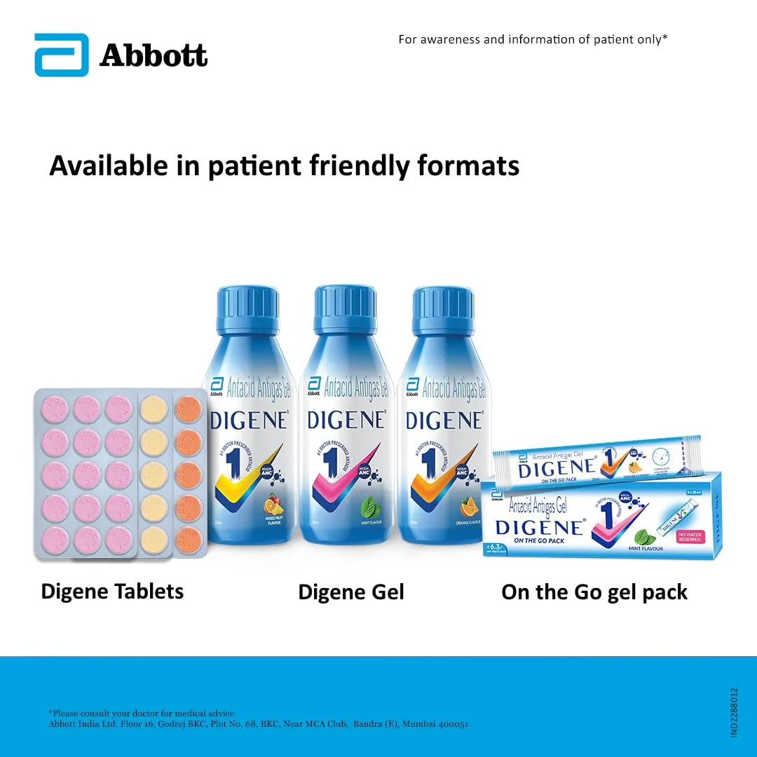 Digene Acidity & Gas Relief Gel - Mixed Fruit Flavour - Image 5