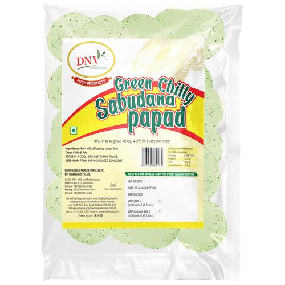 Dnv Green Chilly Sabudana Papad
