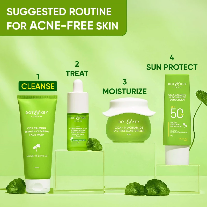 Dot & Key CICA Face Wash for Acne Prone Skin, 2% Salicylic Acid Face Wash with Green Tea - Image 7