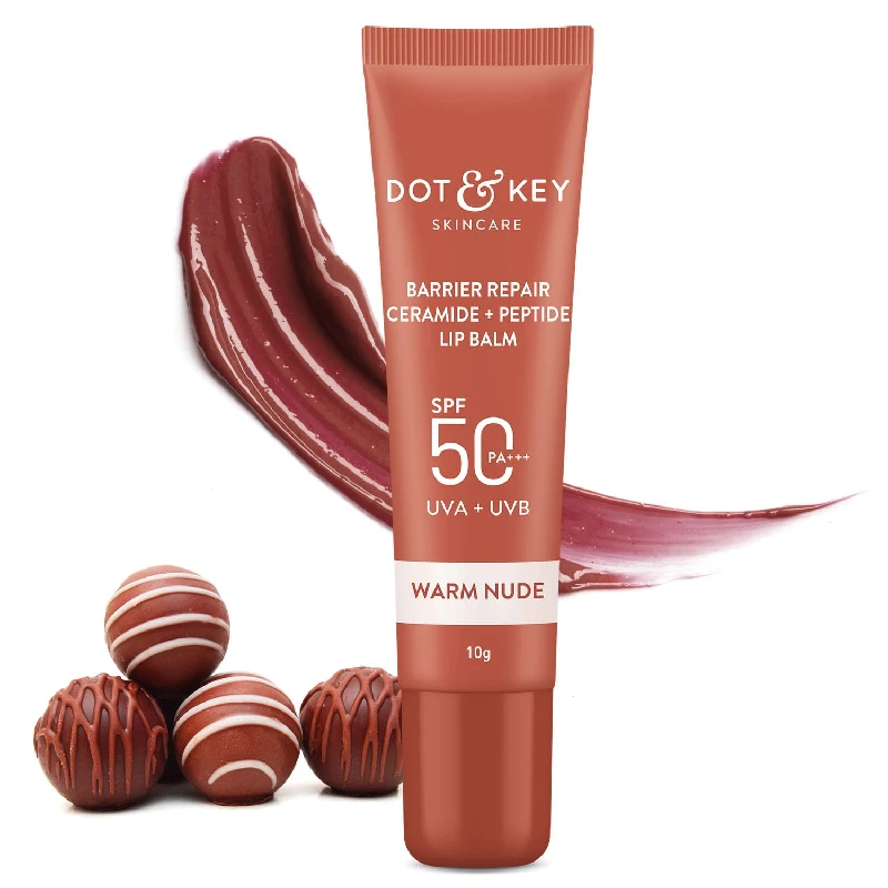 Dot & Key Ceramide & Peptide Barrier Repair Lip Balm SPF 50, PA+++ Dot & Key Ceramide & Peptide Barrier Repair Lip Balm SPF 50, PA+++-Pack Size-10 g