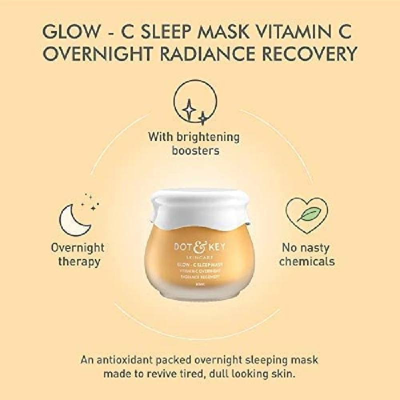 Dot & Key Glow - C Sleep Mask, Vitamin C Overnight Radiance - Image 3