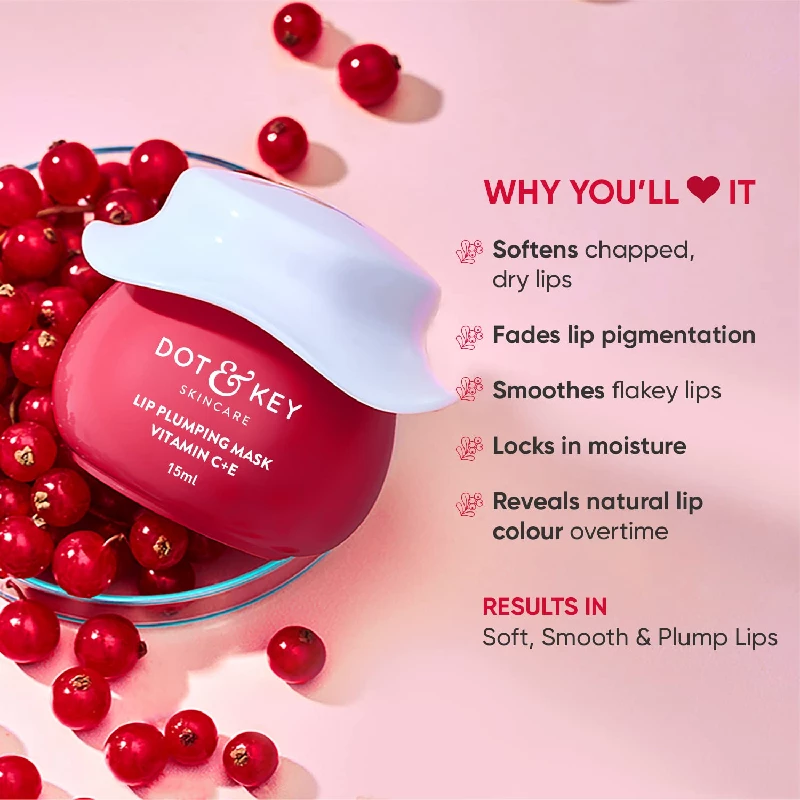 Dot & Key Lip Plumping Mask with Shea Butter & Vitamin C + E for Naturally Glowing Lips - Image 2