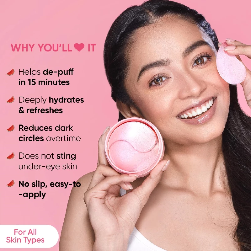 Dot & Key Watermelon Cooling Hydrogel Under Eye Patches for Dark Circles & Puffiness Reduction - Image 2