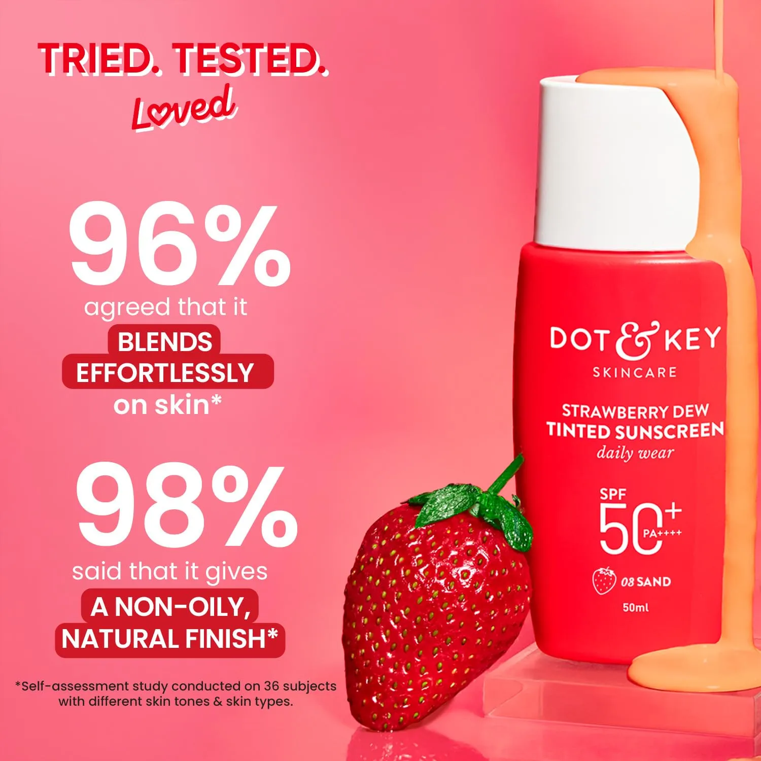 Dot & Key Strawberry Dew Tinted Sunscreen SPF 50+ Pa++++ Sand - Image 7