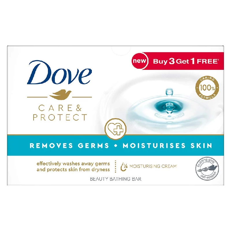 Dove Care and Protect Bathing Soaps (3+1 Free Combo) Dove Care and Protect Bathing Soaps (3+1 Free Combo)-Pack Size-100 g