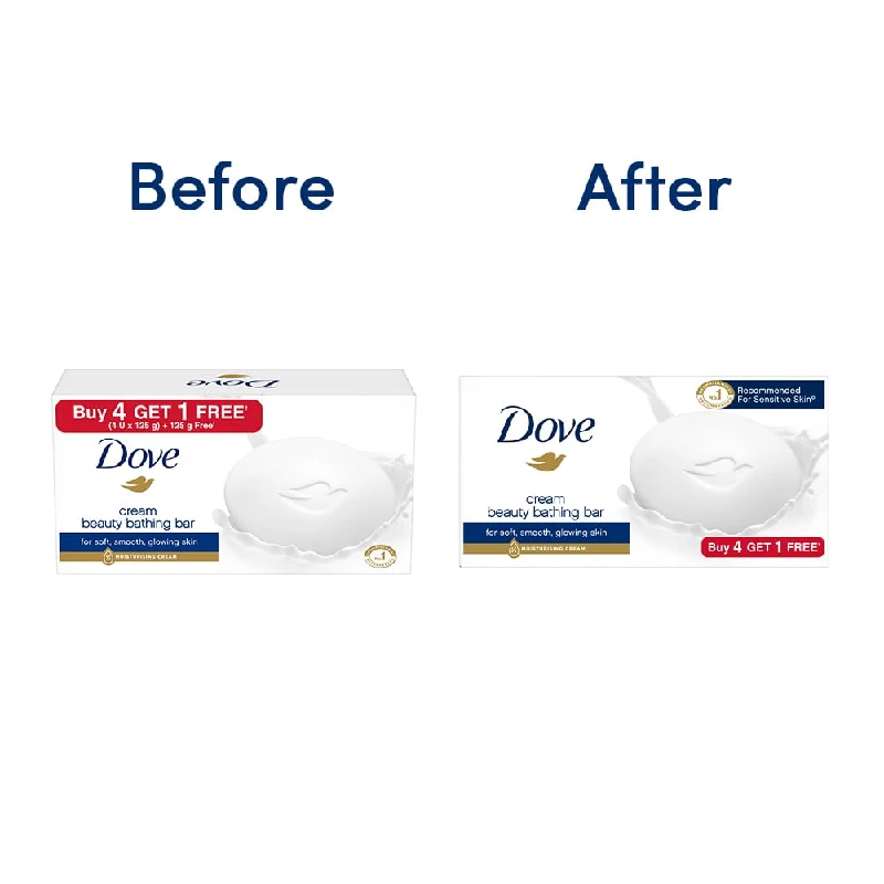 Dove Cream Beauty Bathing Soap Bar (4+1 Free Combo) - Image 3