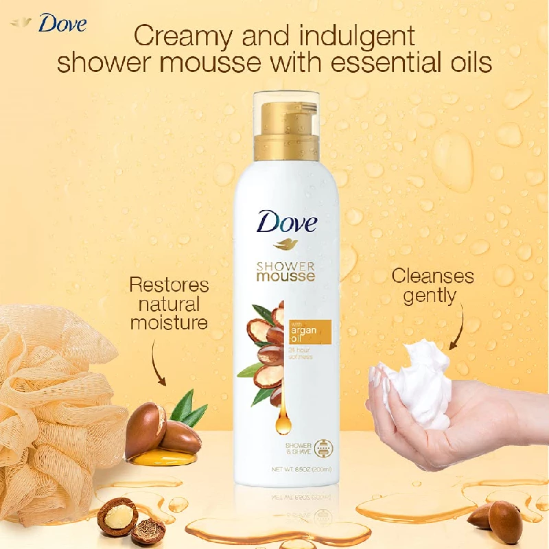 Dove Creamy Shower and Shaving Mousse with Argan Oil - Image 3