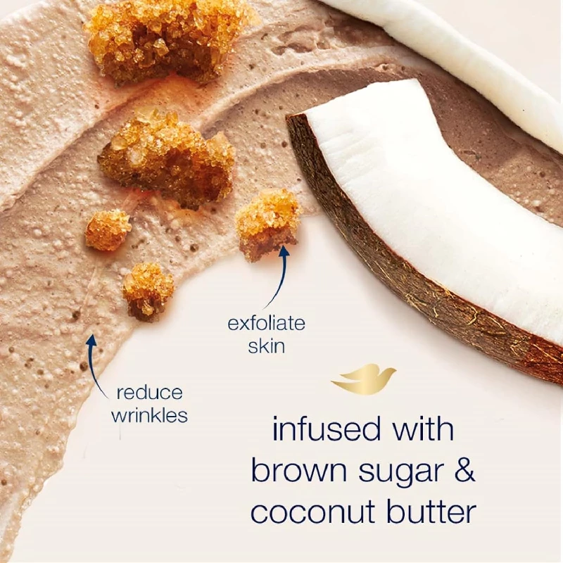 Dove Exfoliating Body Polish Scrub for Dry Skin with Brown Sugar & Coconut Butter - Image 4
