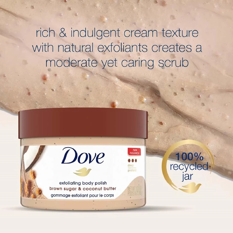 Dove Exfoliating Body Polish Scrub for Dry Skin with Brown Sugar & Coconut Butter - Image 5