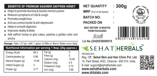 Dr. Talat's Premium Kashmir 100% Pure and Unprocessed Original Kashmir Honey (Saffron honey) - Image 2