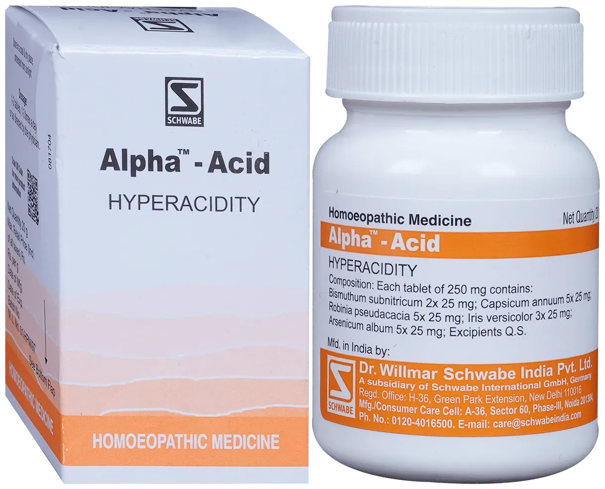 Dr. Willmar Schwabe India Alpha - Acid Tablet, image size:1219x985