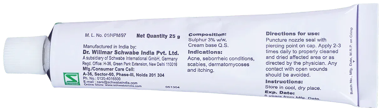 Dr. Willmar Schwabe India Topi Sulphur Cream - Image 3