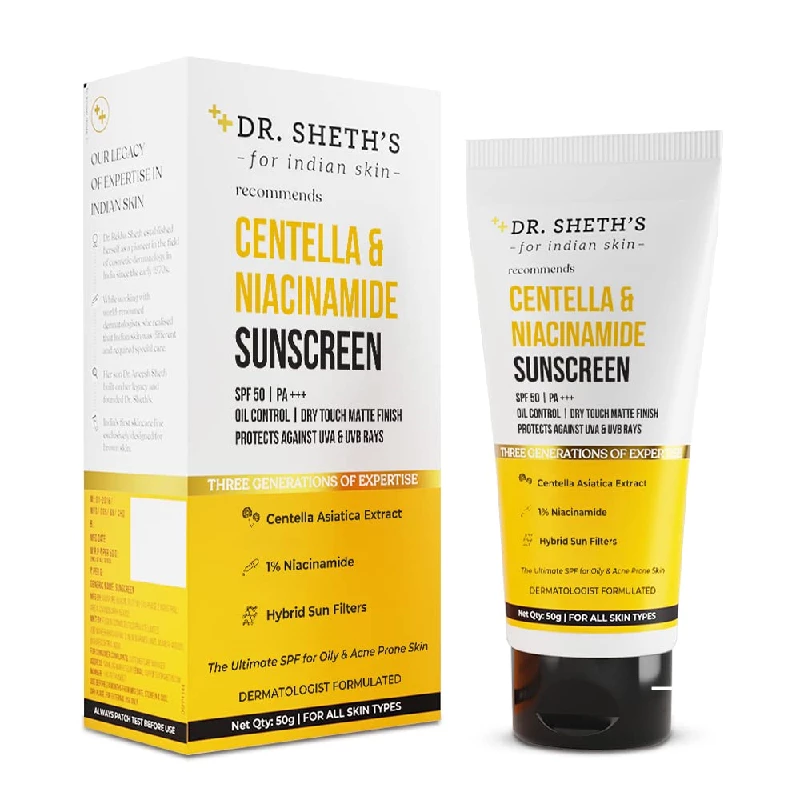 Dr. Sheth's Centella & Niacinamide Sunscreen Dr. Sheth's Centella & Niacinamide Sunscreen-Pack Size-50 g