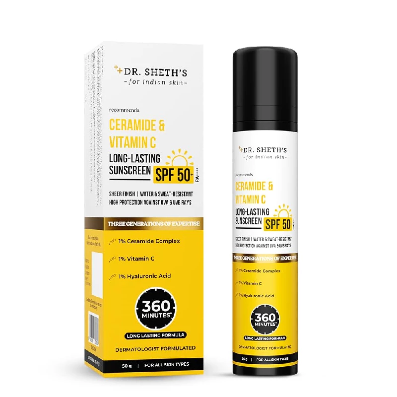 Dr. Sheth's Ceramide & Vitamin C Long lasting Sunscreen Dr. Sheth's Ceramide & Vitamin C Long lasting Sunscreen-Pack Size-50 g