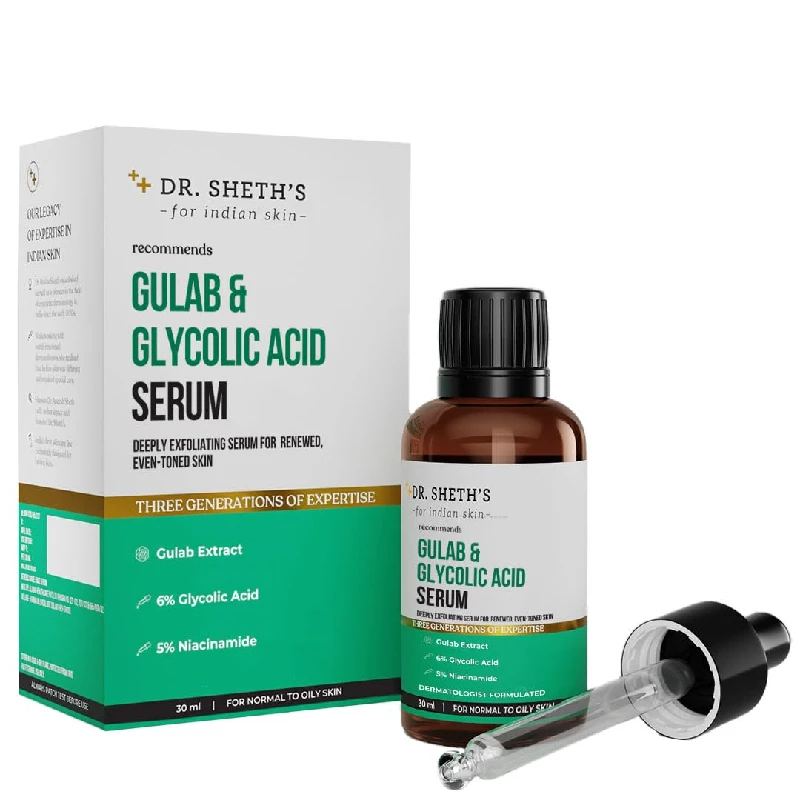 Dr. Sheth's Gulab & Glycolic Acid & Niacinamide Instant Brightening Face Serum Dr. Sheth's Gulab & Glycolic Acid & Niacinamide Instant Brightening Face Serum-Pack Size-30 ml
