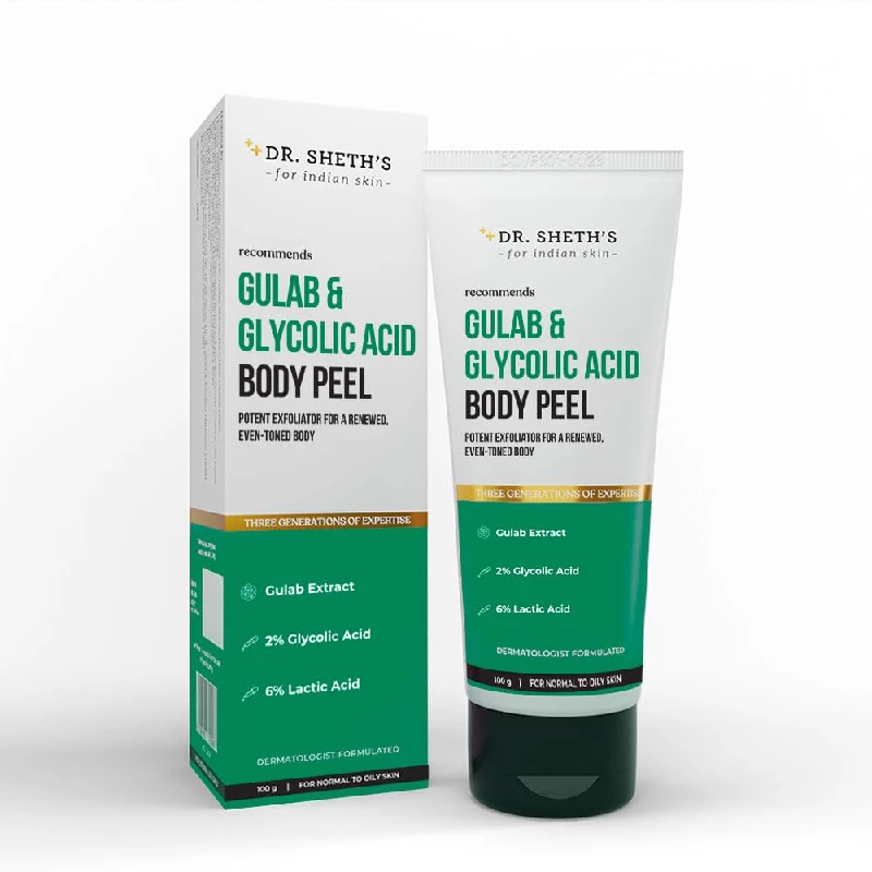 Dr. Sheth's Gulab & Glycolic Acid Body Peel Dr. Sheth's Gulab & Glycolic Acid Body Peel-Pack Size-100 g