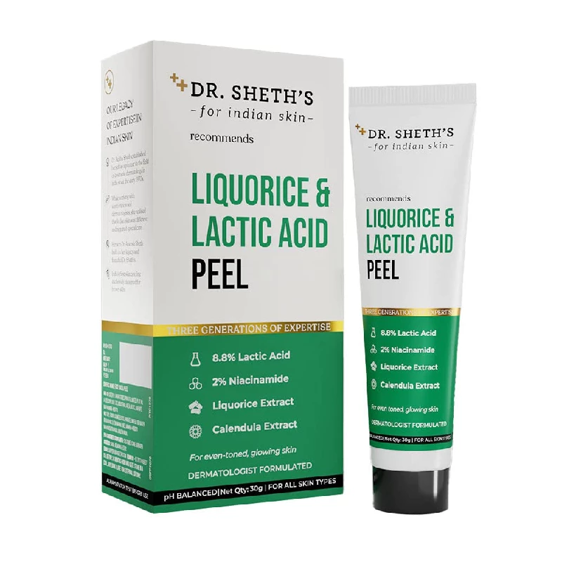 Dr. Sheth's Liquorice & Lactic Acid Chemical Peel Dr. Sheth's Liquorice & Lactic Acid Chemical Peel-Pack Size-30 g