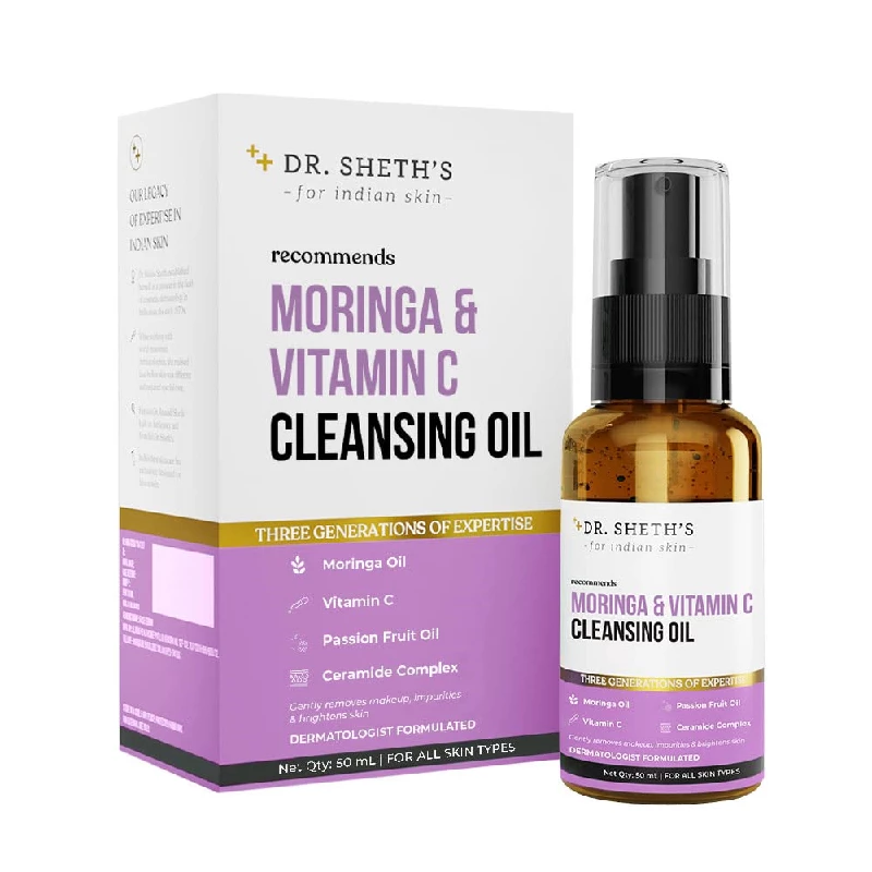 Dr. Sheth's Moringa & Vitamin C Face Cleansing Oil Dr. Sheth's Moringa & Vitamin C Face Cleansing Oil-Pack Size-50 ml