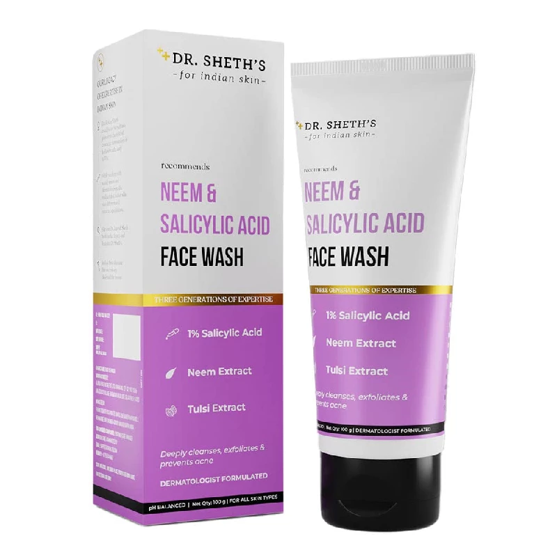 Dr. Sheth's Neem & Salicylic Acid Face Wash Dr. Sheth's Neem & Salicylic Acid Face Wash-Pack Size-100 g