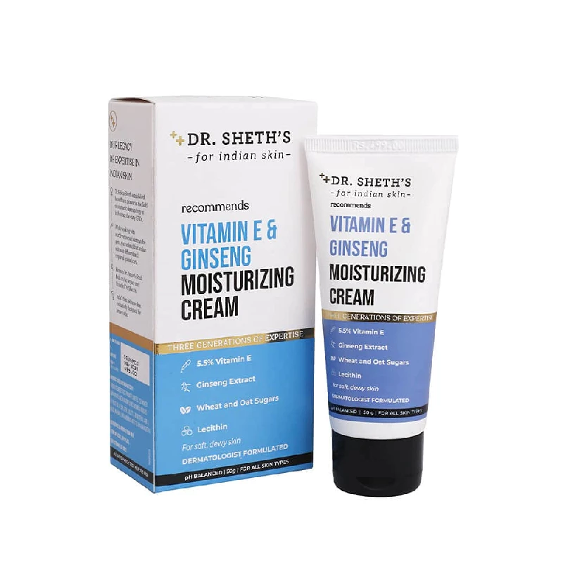 Dr. Sheth's Vitamin E & Ginseng Face Moisturizer Cream Dr. Sheth's Vitamin E & Ginseng Face Moisturizer Cream-Pack Size-50 g
