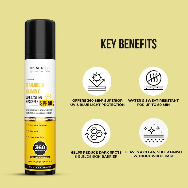 Dr. Sheth's Ceramide & Vitamin C Long lasting Sunscreen - Image 2