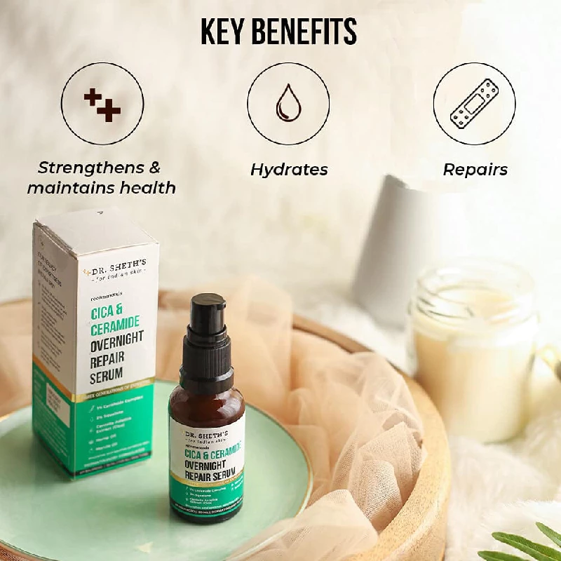 Dr. Sheth's Cica & Ceramide Overnight Repair Face Serum - Image 3