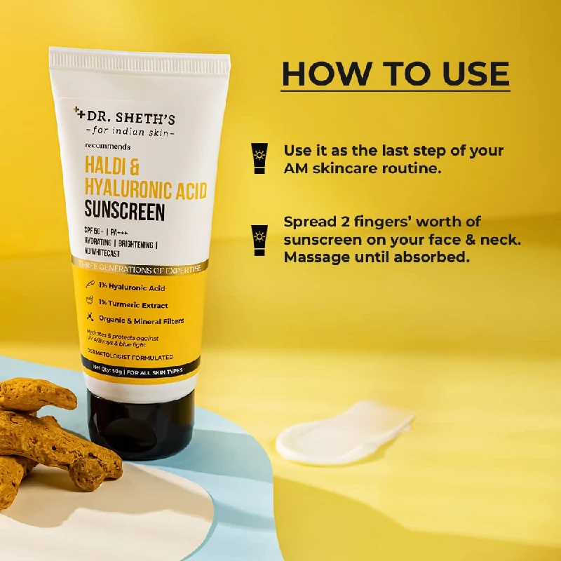 Dr. Sheth's Haldi & Hyaluronic Acid Sunscreen - Image 4
