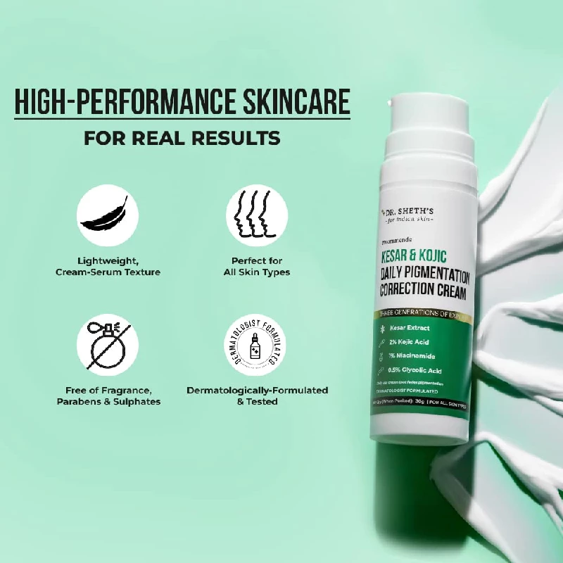 Dr. Sheth's Kesar&  Kojic Acid Daily Pigmentation Correction Face Cream - Image 5