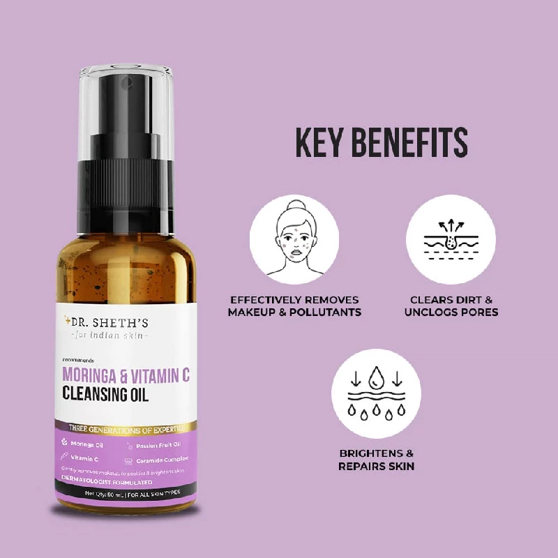 Dr. Sheth's Moringa & Vitamin C Face Cleansing Oil - Image 3