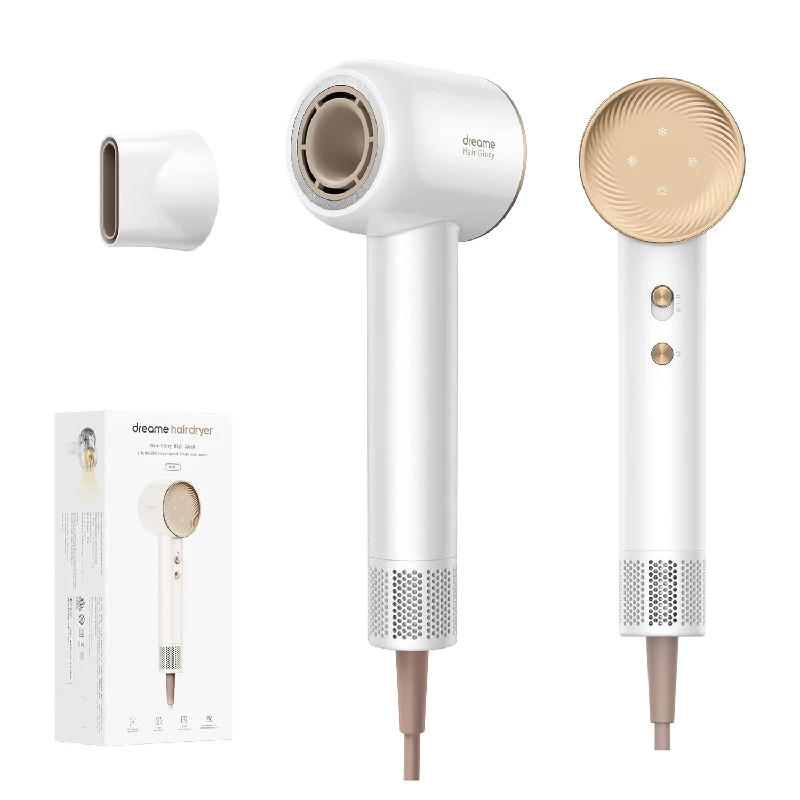 Dreame Glory Hair Dryer Fast Drying Negative Ionic Blow Dryer, 110,000 RPM Motor- White Dreame Glory Hair Dryer Fast Drying Negative Ionic Blow Dryer, 110,000 RPM Motor- White-Pack Size-500 g