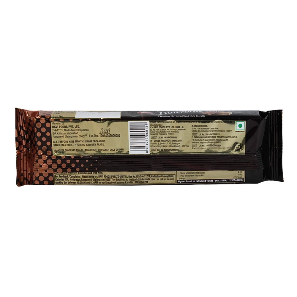 Dukes Bourbon Premium Chocolate Flavoured Sandwich Biscuits - Image 3