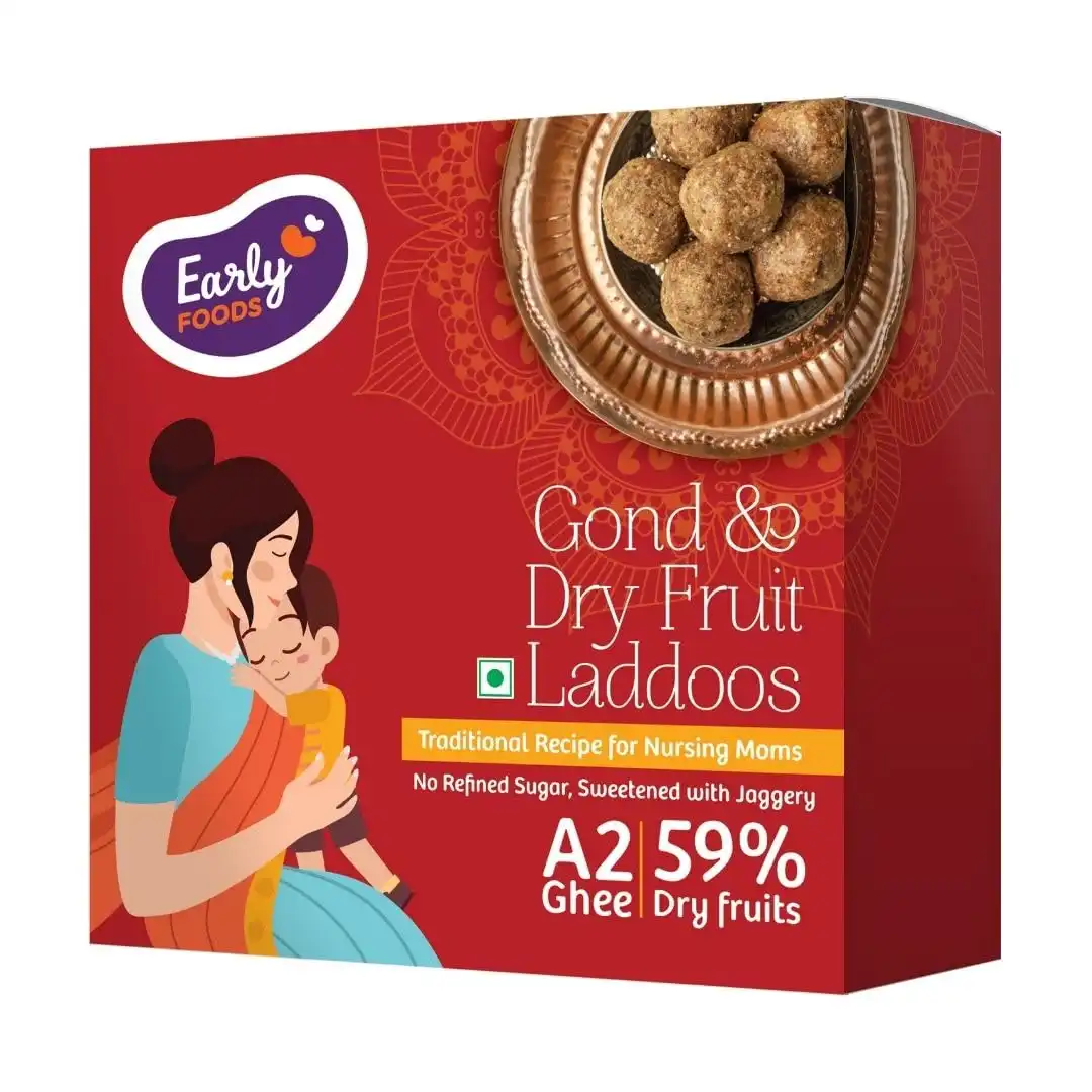 Early Foods Gond & Dry Fruits Laddoo - A2 Ghee Early Foods Gond & Dry Fruits Laddoo - A2 Ghee-Pack Size-250 g