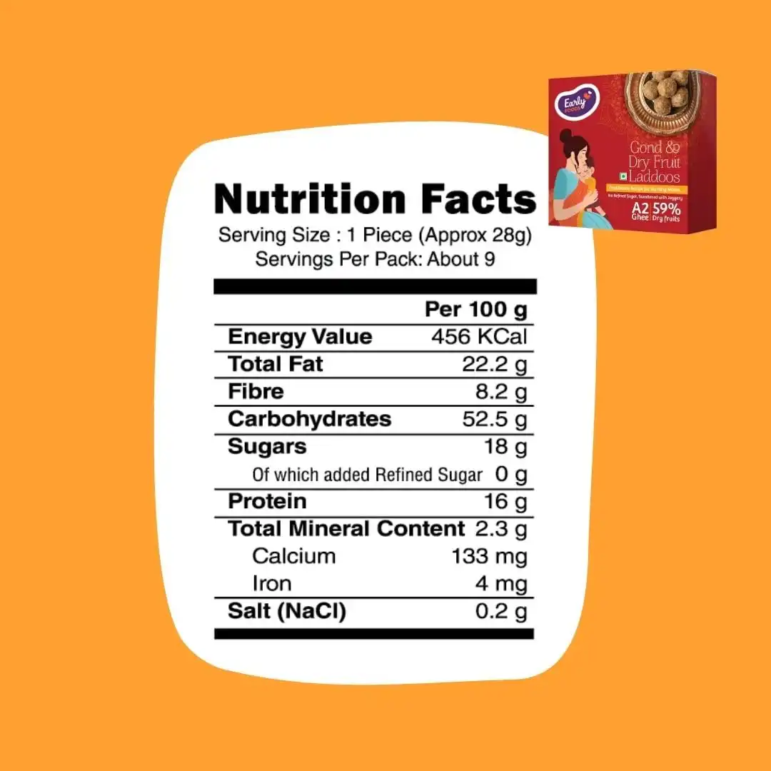 Early Foods Gond & Dry Fruits Laddoo - A2 Ghee - Image 7