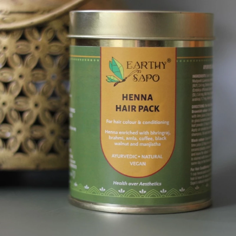 Earthy Sapo Ayurvedic Natural Henna Hair Pack Earthy Sapo Ayurvedic Natural Henna Hair Pack-Pack Size-200 g