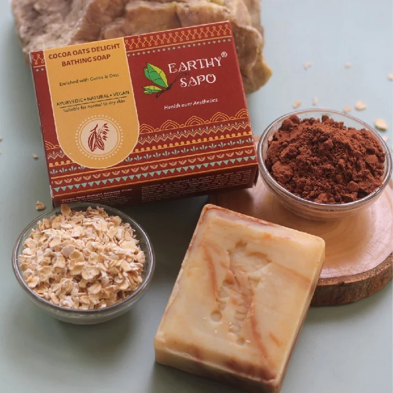 Earthy Sapo Cocoa Oats Delight Bathing Soap Earthy Sapo Cocoa Oats Delight Bathing Soap-Pack Size-100 g