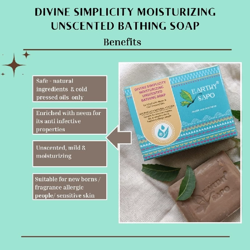 Earthy Sapo Divine Simplicity Moisturizing Unscented Bathing Soap - Image 4