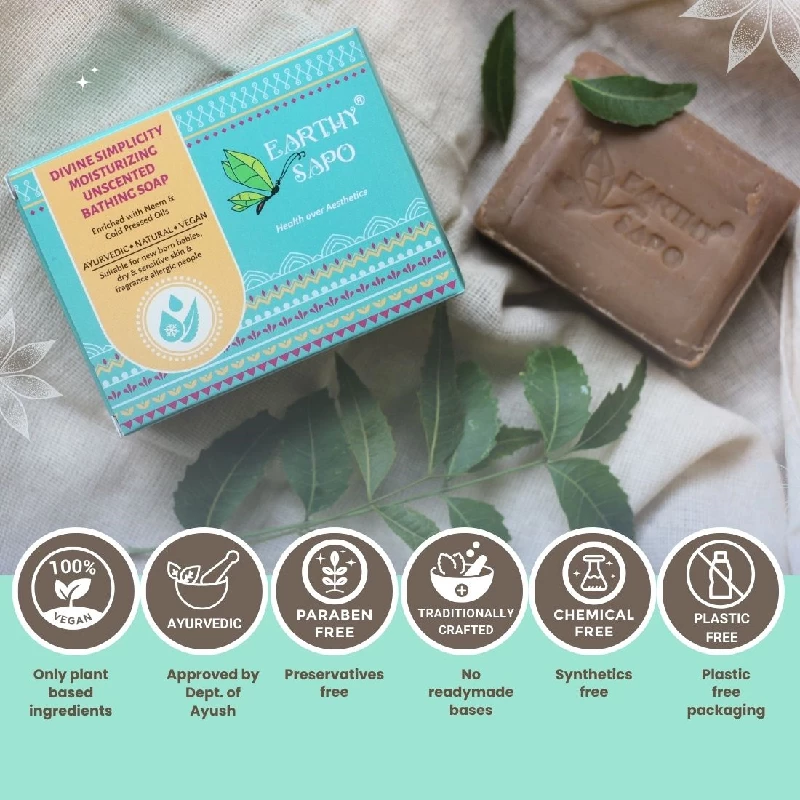 Earthy Sapo Divine Simplicity Moisturizing Unscented Bathing Soap - Image 5