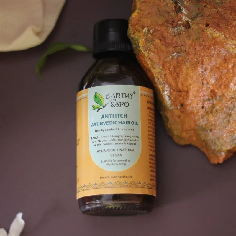 Earthy Sapo Handmade Anti Itch Ayurvedic Hair Oil Earthy Sapo Handmade Anti Itch Ayurvedic Hair Oil-Pack Size-100 ml