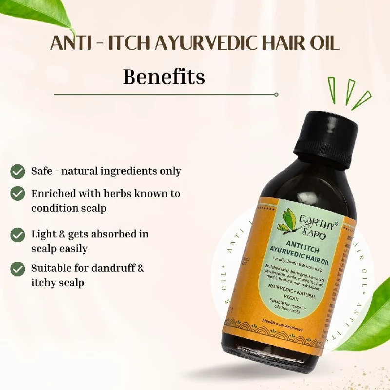 Earthy Sapo Handmade Anti Itch Ayurvedic Hair Oil - Image 5