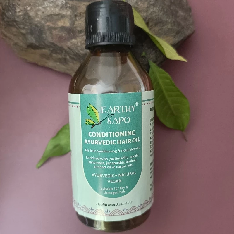 Earthy Sapo Handmade Conditioning Ayurvedic Hair Oil Earthy Sapo Handmade Conditioning Ayurvedic Hair Oil-Pack Size-100 ml