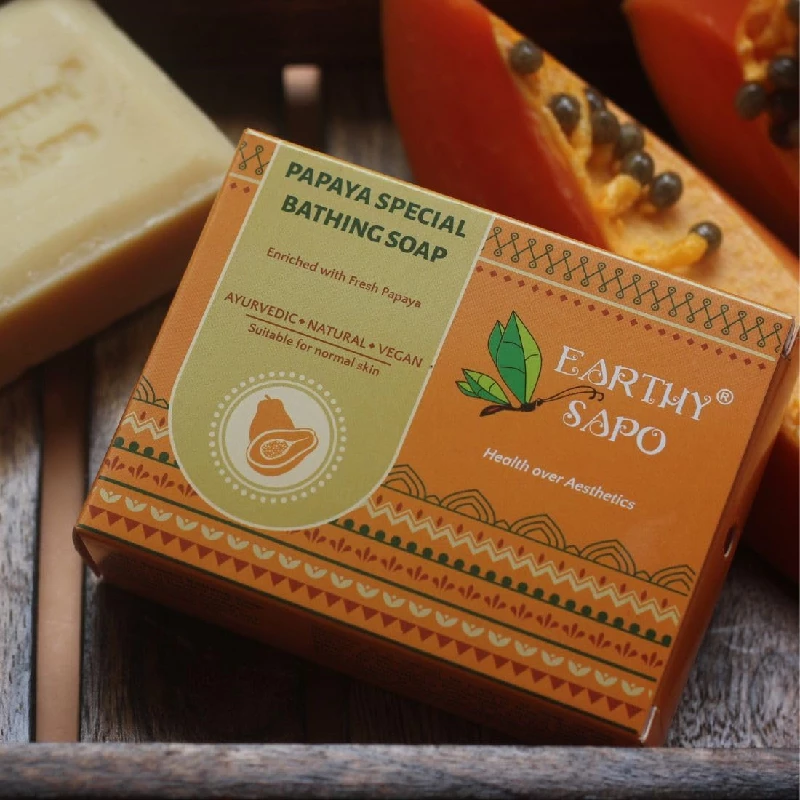 Earthy Sapo Handmade Papaya Special Bathing Soap - Image 7